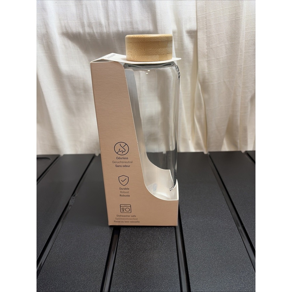 NWT Waterdrop Microdrinks 20oz Clear Glossy Transparent Water Bottle W Sleeve - Picture 7 of 9